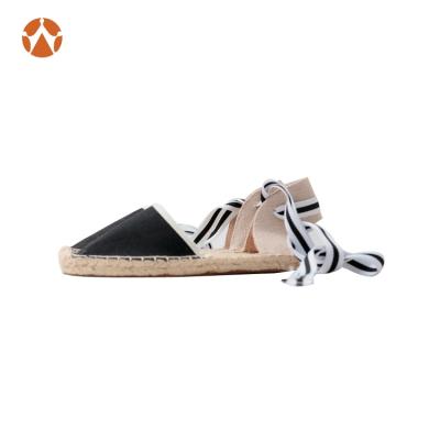 China Latest new style canvas lady alpargatas espadrilles flat sandal for sale