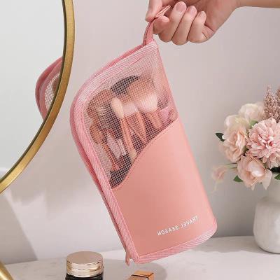 China New Fashion Design Rose Waterproof Travel Sports Luggage Makeup Brush Cosmetics Package Clear Travel Storage Bags for sale