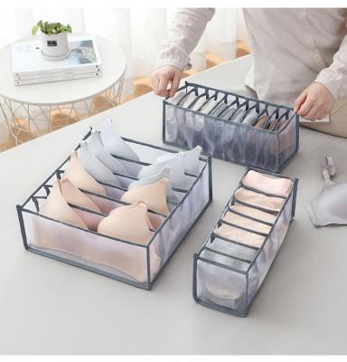 China Factory Heavy Duty 12pcs Living Room Clothes Non Woven Net Yarn Cloth Folding Storage Drawer Organizer for sale