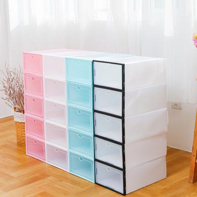 China Modern Hot Selling Wholesale Green Customized Stackable Transparent Plastic Shoe Storage Box for sale