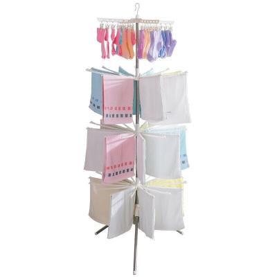 China Eco-Friendly Material 3 Tiers Foldable Standing Baby Clothes Drying Rack Underwear Hangers Laundry Hanger With Clips Towel Racks For Balcony for sale