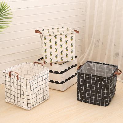 China Living Room Household Cloth Durable Canvas Round Gifts Covers Cotton Storage Canvas Basket For Organization for sale