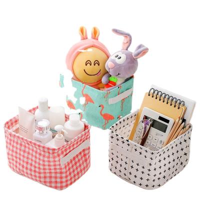 China Living Room Baby Room Waterproof Organizer Collapsible Fabric Cotton Storage Canvas Basket with Print Animal Cartoon for sale