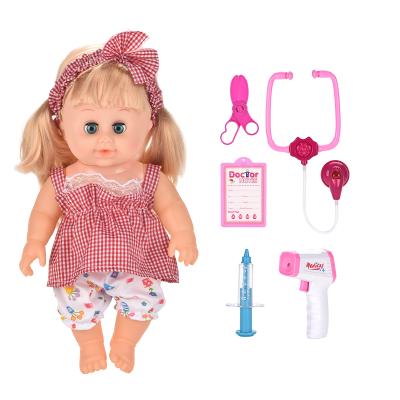 China Toy Children's Play Toy Children's Game Eye 32cm Eye Girl Doctor Big Alive Soft Sets Pretend Play Toys Children Kids Baby Dolls for sale