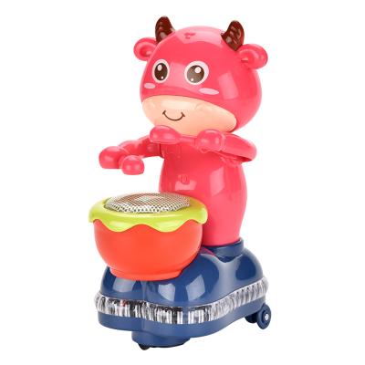 China Cheap plastic universal animal toy for kids with light music 3 colors electric drum toy 7.5*12*17.5cm for sale