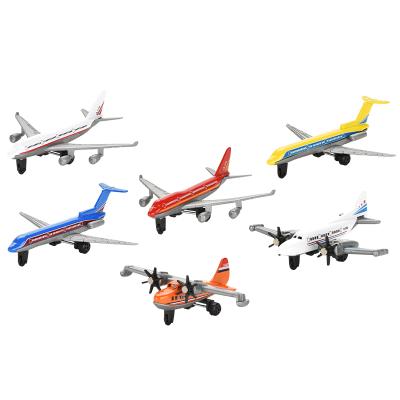 China Diecast Toy Best Boy Gifts Die Cast Sliding Aircraft Set 6pcs Transport Plane Toy Alloy Model Airplane for sale