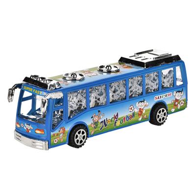 China Plastic Friction Bus Toy Car Traffic Inertia Tools Model Cheap Boy Gifts For Kids Opp Bag Friction Bus Toy for sale