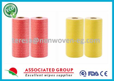 China Kitchen Non Woven Cleaning Wipes , Biodegradable Cleaning Wipes Colored Spunlace for sale