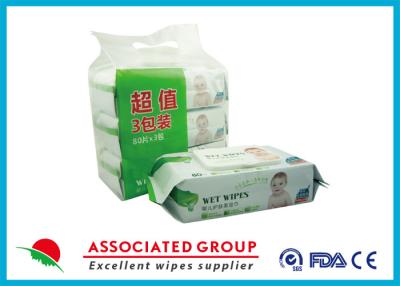 China Super Soft Baby Wet Tissue Biodegradable Natural Cotton Material18 * 20CM for sale