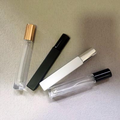 China Mini Spray Bottle Glass 10ml Refillable Atomizer Travelo Atomizer Square Glass Sprayer Bottles Lead Free Clear Refillable Perfume Spray Bottle for sale