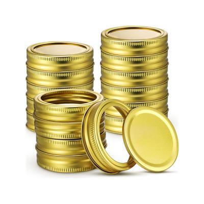 China Non Spill Proof Canning Silver Mason Jar Lids 70 Mm Mason Jar Lids Split-Type Leak Gold Regular Wide Mouth Custom for sale