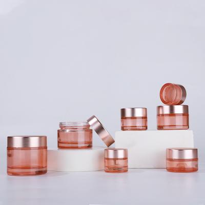 China Cherry Blossom Cream Bottle Wide Mouth Cream Bottle Rose Cream Bottle Lead Free With Rose Gold Lid for sale