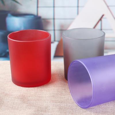 China Wholesale Lead Free Candle Cups Tea Light Glass Cups With Different Colors, Amber, Purple, Red, Clear for sale