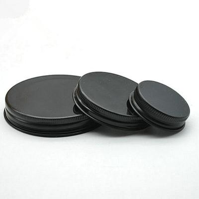 China Non Spill Wholesale High Quality Aluminum Lid For Glass Bottle Tin Round Slide 58mm Black Aluminum Lid 63mm for sale