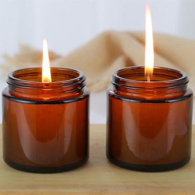 China Amber Candle Jar Wholesale Lead Free Empty 4 Ounce Concentrate Candle Jars For Candle Making for sale