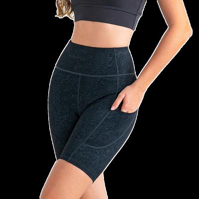 China Breathable Women Yoga Shorts Running High Waist Gym Workout Yoga Shorts With Pockets Spandex Sporty Short Pants for sale