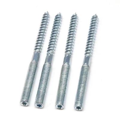 China Steel Threaded Double Screw Thread Tapping Wood Hanger Bolts Screws for sale