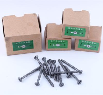 China Mild Steel Flat Bright Wood Screws With Countersunk Head for sale