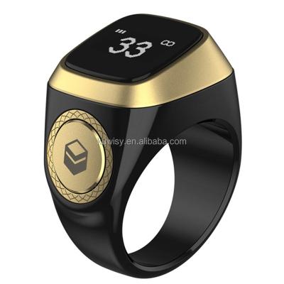 China Touch Screen Digital Prayer Time Vibration Reminder Display Waterproof Led Muslim Smart Ring for sale