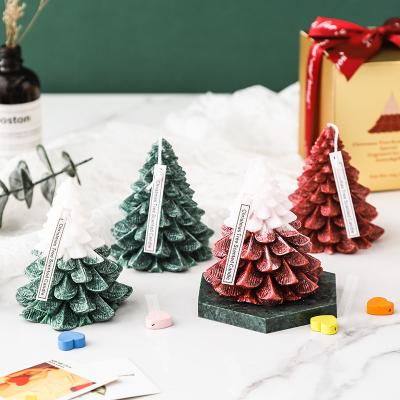 China Eco-Friendly Hot Sale Wholesale Rubik S Cube Scented Luxury Candle Gift Print Customize Handmade Christmas Tree Aromatherapy Candle Item for sale