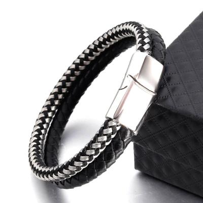 China Wholesale Smart Sports Casual/Sports Handcuff Wire Wrap Bracelet Leather Wristband For Women Men for sale