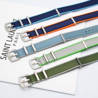 China Mulity Color Cloth Watch Band Bestselling Personality 1.4mm Seat Belt NATO Strap 20mm Nylon 22mm Watchband for sale