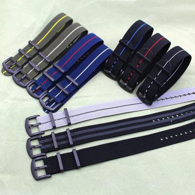 China Fanshion 25 Colors Available Military Nylon Band 20mm 22mm PVD Black Elastic Watch NATO Strap for sale