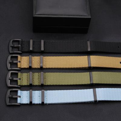 China Wholesale Fabric Shiny Material 18mm PVD Khaki Green Black NATO Strap 20mm Nylon Seat Belt 22mm Watch Bands for sale