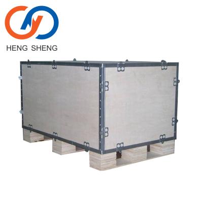 China Big Packing Tools Wooden Box Steel Side Box From China  Hengsheng Steel Strip Crates for sale