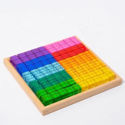 China Acrylic Color Gem Block Puzzle Toy Building Washable Building Block Wholesale for sale