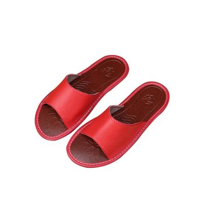 China Breathable Summer Lovers Beef Sinew Slip Non Ladies Felt Indoor Home Leather Slippers For Women for sale