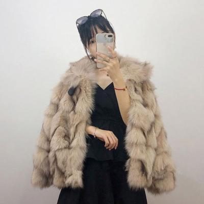 China Fashion Waterproof Cost-effective Luxury Soft Renuine Fabric Fox Thick Real Fur Coat for sale