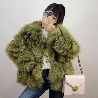 China Wholesale high quality fashion waterproof renuine jacket fabric real fox fur coat style for women for sale