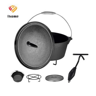 China Outdoor Cooking Tool Ihome Outdoor Camping Raising Pot Portable Camping Cooking Pot Pan Mini Cookware Tool Stove Set for sale