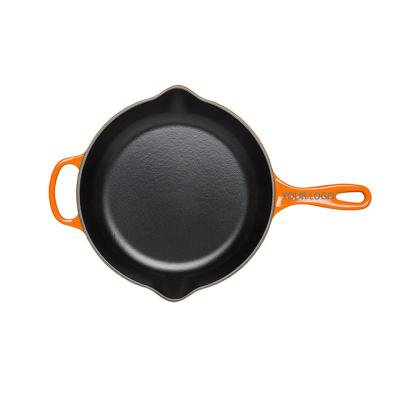 China Cookware Minimalist Hot Selling Premium Fryer Set Cast Iron Pan With Auxiliary Handle for sale