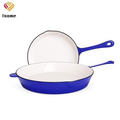 China Minimalist Ihome Enameled Cast Iron Skillet Set With Lid For Home Stovetop And Yummy Outdoor Cooking Stove Set for sale