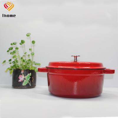 China Sustainable Enamel Cast Iron Casserole Dish Multi-Colored Cast Iron Cookware Dutch Ihome Oven for sale