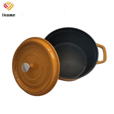 China Sustainable Ihome Cast Iron Pot Kitchen Glaze Cute Mini Casserole for sale