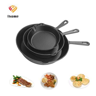 China Minimalist Ihome Cast Iron Casserole For Oven Safe Cookware Indoor Outdoor Pre-Seasoned Grill Stovetop Induction Safe 12.25 Inch for sale