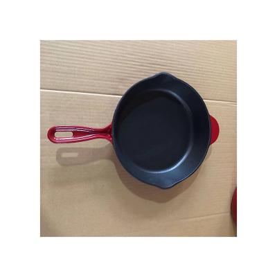 China Preseasoned Minimalist Custom Non Stick Cast Iron Cookware Polishing Pan With Silicone Handle for sale