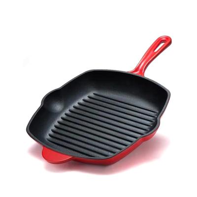 China Quality Assurance Minimalist Dough Pan Frying Pan Skillet Enamel Coated Grill Pan for sale