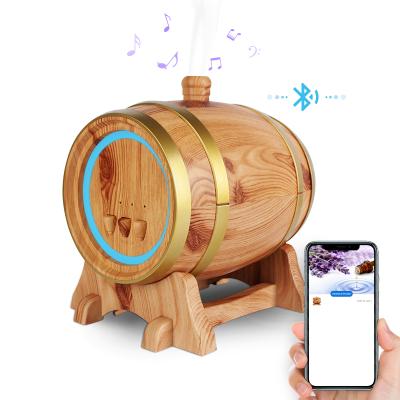 China 2021 New Household 350ML Barrel Essential Oils Aromatherapy Diffuser BT Speaker Smart Peak Diffuser for sale