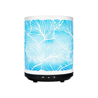 China 250ML Hotel Metal Oil Diffuser, Cool Mist Humidifier Fragrance Home Diffuser with Palm Leaf Diffuser for sale