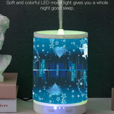 China Household Aroma Oil Rotary Diffuser, 3D Effect Moon Light 250ML Rotating Colorful Led Essential Oils Diffuser With Heartbeat Diffuser for sale