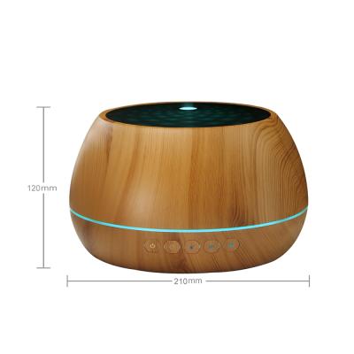 China Household Wood Grain Essential Oil Air Fragrance Ultrasonic BT Speaker Aroma Diffuser With Blue Tooth Speaker for sale