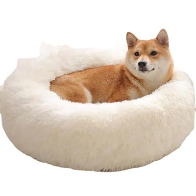 China Warm Pet Supplies Pet Bed Mat Dog Kennel Mat Cat Kennel Plush Round Pet Kennel Dog Bed Winter Warm Pet Bed for sale