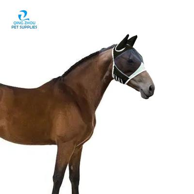 China Polyester Summer Horse Fly With Ears No Nose Black Equitazione Horse Helmet for sale