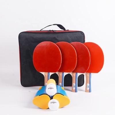 China Lenwave Wood Ping Pong Paddle Set with Retractable Net, 4 Paddles, 8balls, Storage Case for Outdoor Indoor Ping Pong Paddle for sale