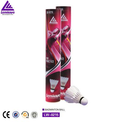 China Sandwich Cork Lenwave badminton brands badminton shuttlecock buy online 12pcs tube shuttlecock duck feather badminton for sale