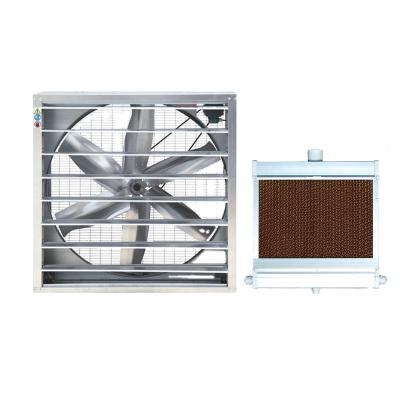 China Customizable Wall Mounted Farmhouses Polyester Evaporative Cooler Pad And Fan Cooling System for sale